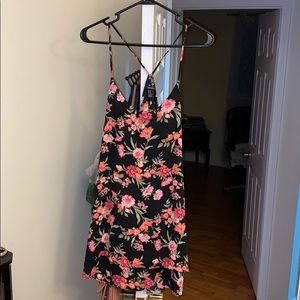 Floral tiered racer back dress